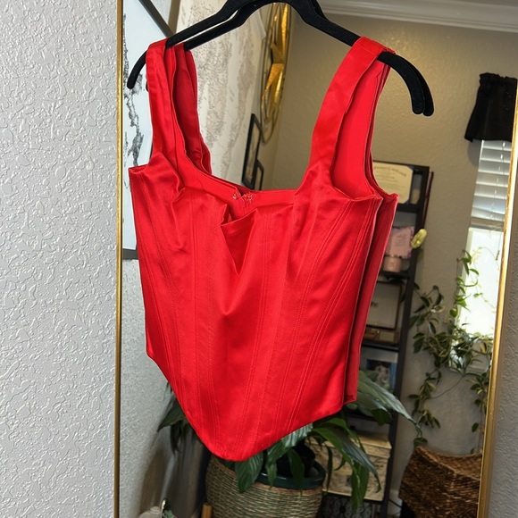 HOUSE OF CB ‘Rafa’ Scarlet Satin Longline Corset NWOT - Picture 8 of 10